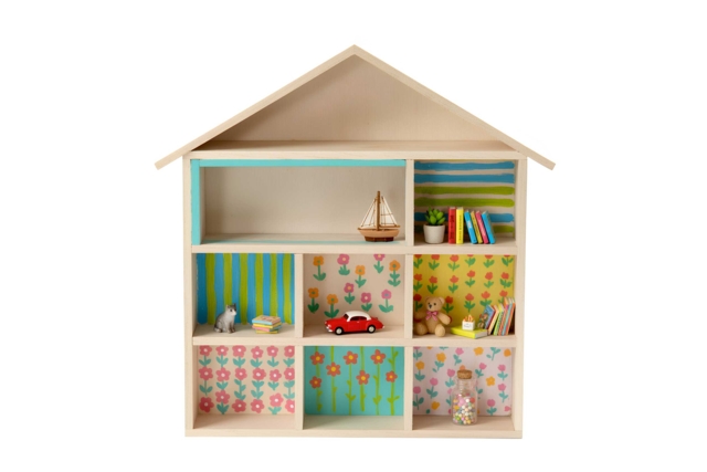 Maison étagère miniatures - Suspensions et déco murale en bois à décorer - 10doigts.fr