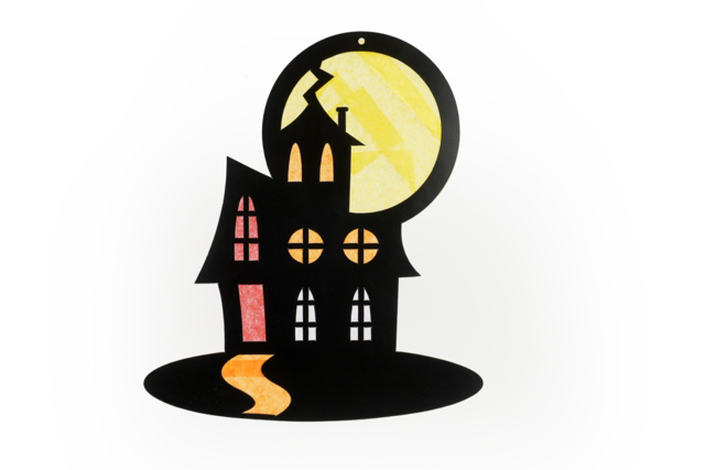 maison hantée vitrail - Kits créatifs Halloween - 10doigts.fr