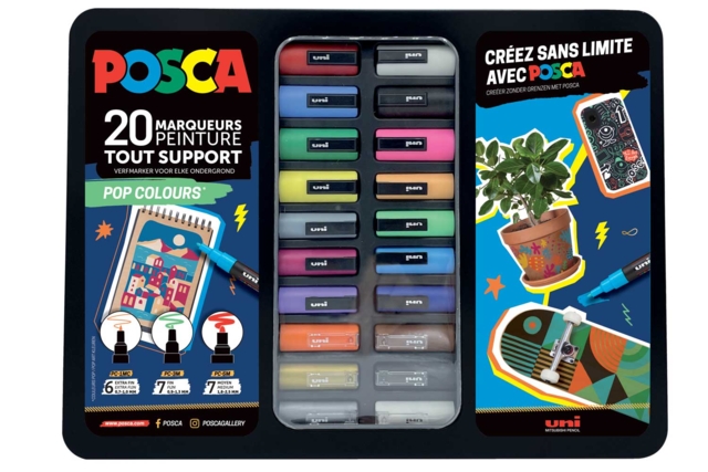 Mallette POSCA Pop colours- 20 marqueurs - Marqueurs POSCA : la référence mondiale de la peinture nomade - 10doigts.fr