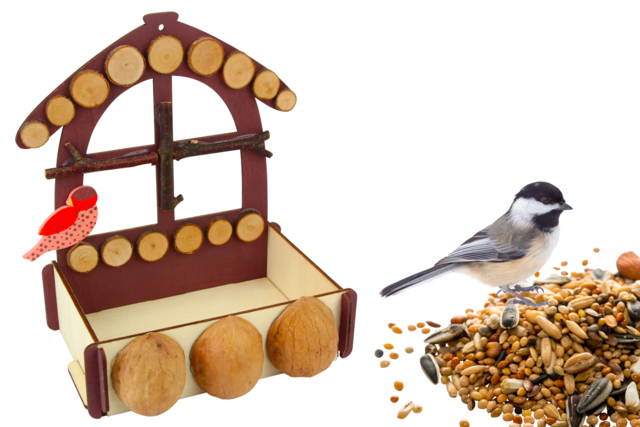 mangeoire oiseaux - Nichoirs, mangeoires et refuges en bois à décorer - 10doigts.fr