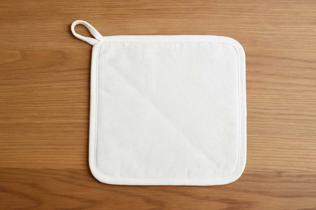 Manique de cuisine en coton blanc - Coton, lin - Textiles - 10doigts.fr