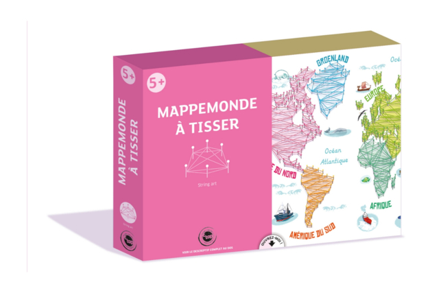 mappemonde string art - Coffret String Art - 10doigts.fr