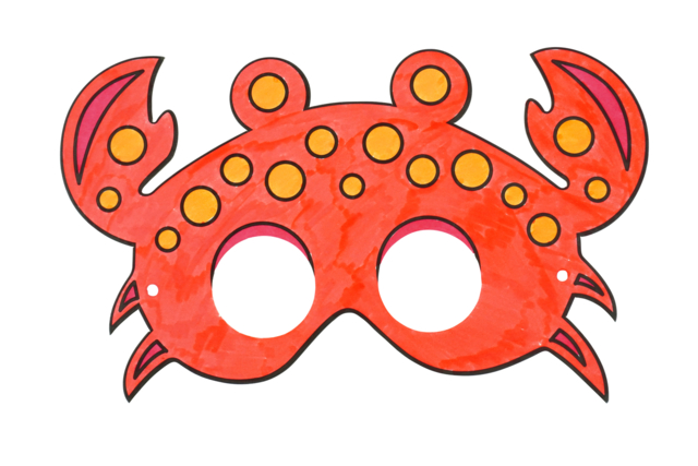 Maque crabe a colorier - Masques à colorier - 10doigts.fr