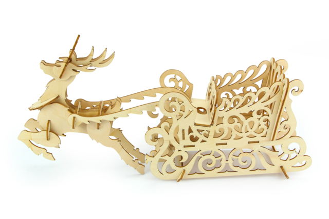 maquette traineau de noël - Décorations de Noël en bois à décorer - 10doigts.fr
