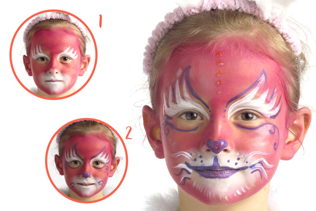 maquillage chat rose - Maquillage créatif pour enfants - 10doigts.fr