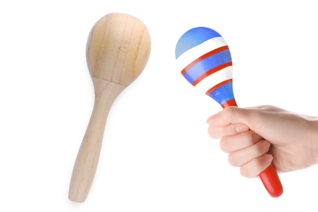 maracas france peinture - Instruments de musique en bois à décorer - 10doigts.fr