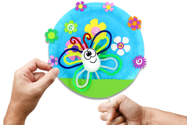 Marionnette papillon - Décorations fleurs et feuilles : ajoutez une touche de nature à toutes vos créations - 10doigts.fr