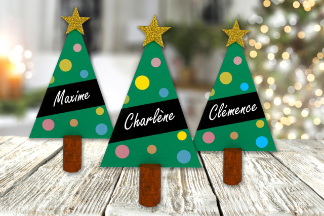 Marque-place sapin de Noël - Craies, tableaux et ardoises : l'espace de toutes les expressions - 10doigts.fr
