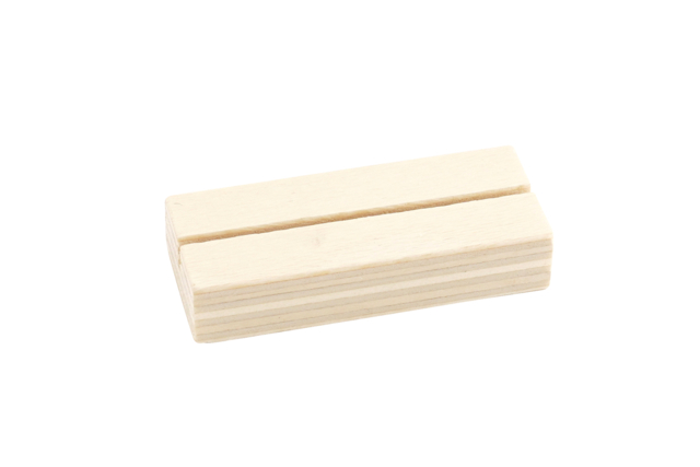 Marque places en bois avec fente - 4 pcs - Cadres photo en bois à décorer - 10doigts.fr