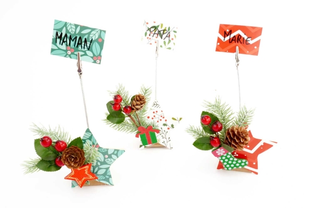 Marque places table de Noël - Activités à moins de 2 € / enfant - 10doigts.fr