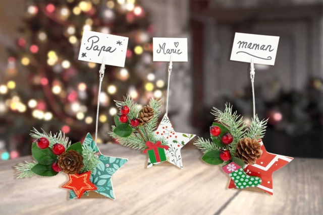 Marque places table de Noël - Déco Noël Nature - 10doigts.fr