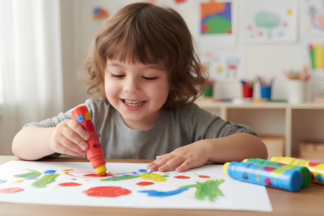 marqueur peinture gouache enfants - Marqueur gouache : la peinture facile et sans dégât pour les enfants - 10doigts.fr