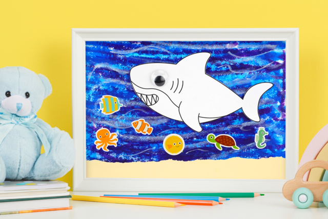 Martin le requin - Peinture gouache solide : l'innovation pour peindre sans se tacher - 10doigts.fr