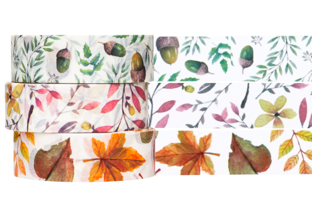 masking tape feuilles automne - Adhésifs colorés et Masking tape - 10doigts.fr