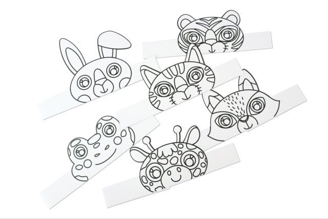 masque couronne animaux à colorier - Couronnes et Chapeaux pour Carnaval : Loisirs Créatifs pour Enfants - 10doigts.fr