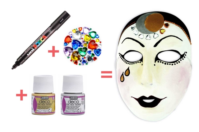 masque pierrot adulte - Masques créatifs enfants - 10doigts.fr