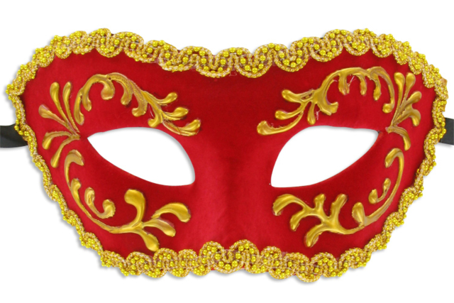 masque vénitien rouge - Masques de Carnaval - 10doigts.fr