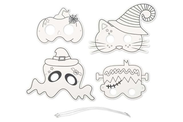 masques à colorier halloween - Masques créatifs enfants - 10doigts.fr