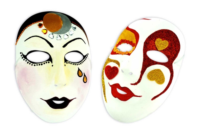 Masques blancs à décorer - Taille adulte - Masques créatifs enfants - 10doigts.fr
