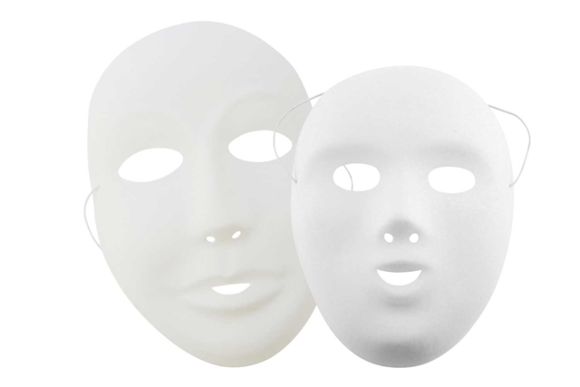Masques blancs à décorer - Tailles au choix - Masques créatifs enfants - 10doigts.fr