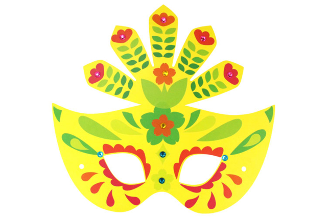 Masques Carnaval + gommettes + strass - Masques de Carnaval - 10doigts.fr