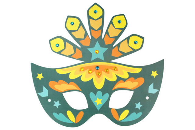 Masques Carnaval + gommettes + strass - Masques de Carnaval - 10doigts.fr