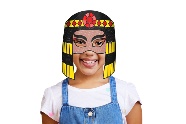Masques Egyptiens à colorier - 1 set (4 masques) - Masques à colorier - 10doigts.fr