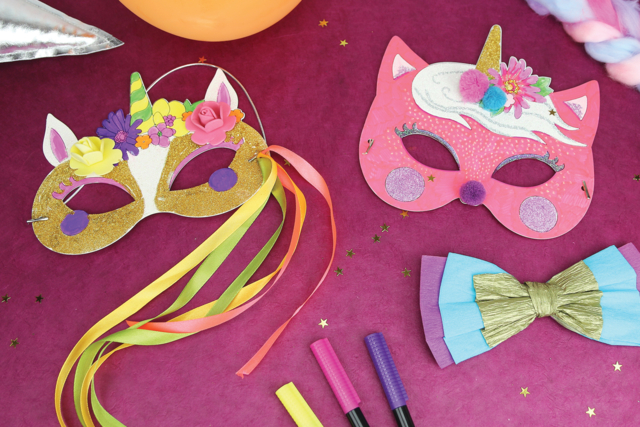 masques licorne  chat - Masques créatifs enfants - 10doigts.fr