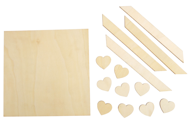 materiel Cadre petits coeurs en bois - Objets pour le bureau : personnalisez votre espace de travail - 10doigts.fr