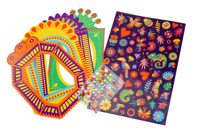 materiel cadres fiesta - Kits créatifs avec gommettes : le plein d’idées pour les petits artistes - 10doigts.fr