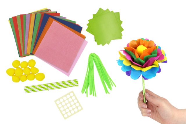 matériel fleurs crépon - Kits clés en main - 10doigts.fr