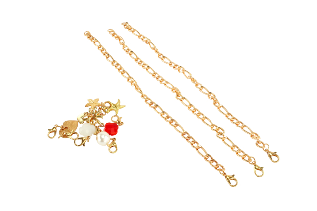 materiel Kit bracelets chaîne dorée et charm's - 3 pièces - Kits Bijoux - 10doigts.fr