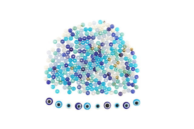 materiel Kit bracelets œil porte bonheur - 10 pièces - Kits Bijoux - 10doigts.fr