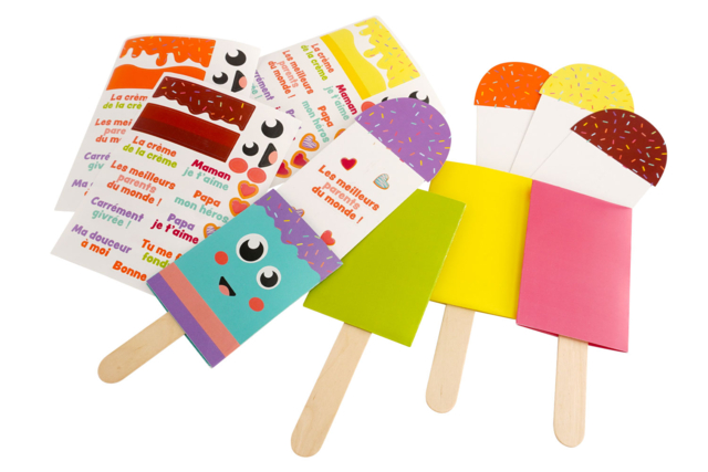 materiel Kit cartes pop-up glace esquimaux  - Kits fête des parents - 10doigts.fr
