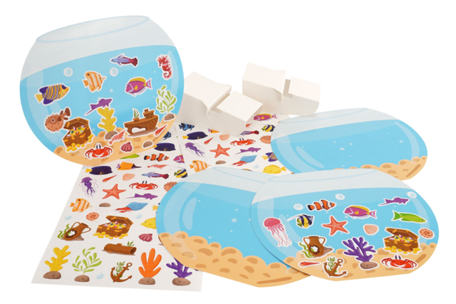 materiel Kit mini mondes gommettes Aquarium - Kits créatifs avec gommettes : le plein d’idées pour les petits artistes - 10doigts.fr