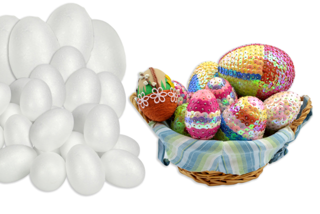 maxi assortiment oeuf polystyrène - Formes de fêtes - Polystyrène - 10doigts.fr