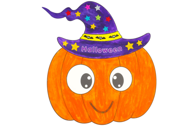 maxi citrouille coloriage - Supports d'Halloween à décorer - 10doigts.fr