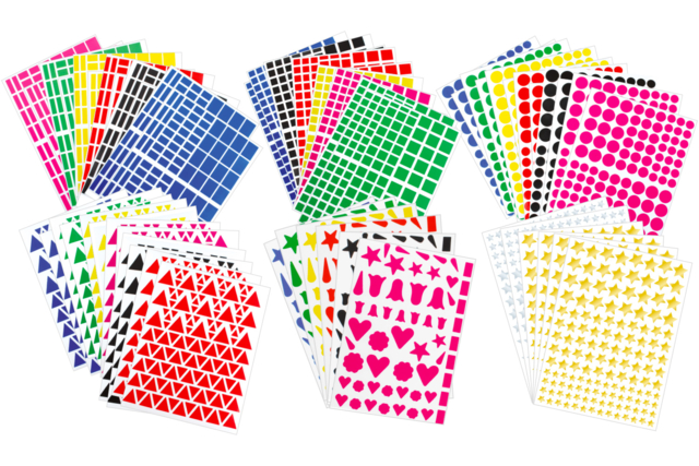 maxi lot gommettes géométriques enfants - Gommettes formes assorties : un univers pour créer sans limite - 10doigts.fr