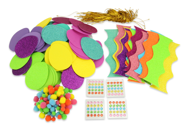 Mega set d'œufs de pâque en caoutchouc mousse - Kits créatifs Pâques - 10doigts.fr