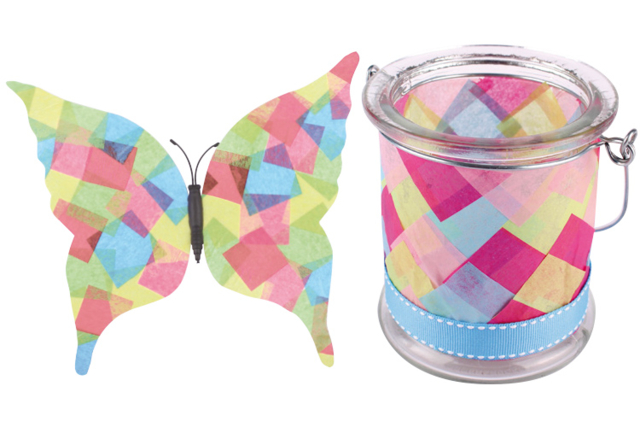 Méli-mélo de 5000 carrés de papier de soie, 8 couleurs et 3 tailles assorties   - Accessoires en papier - 10doigts.fr