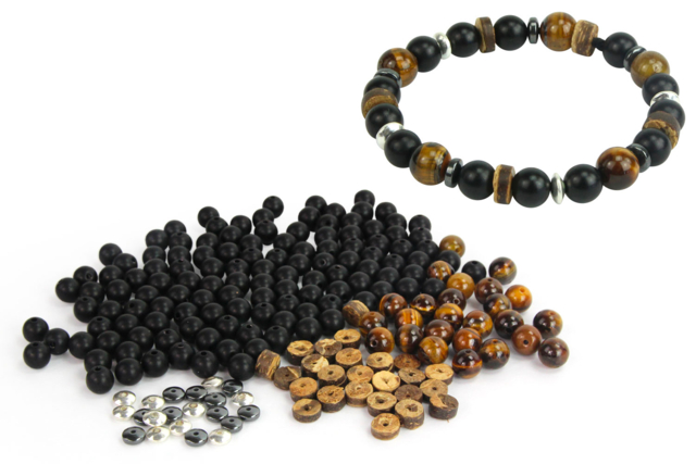 mic perles noires - Perles Tons Neutres - 10doigts.fr