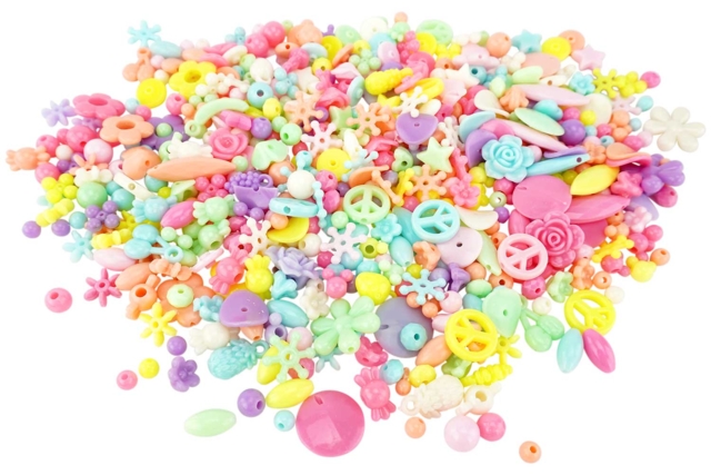 mic perles plastique peace  - Perles Plastique - 10doigts.fr