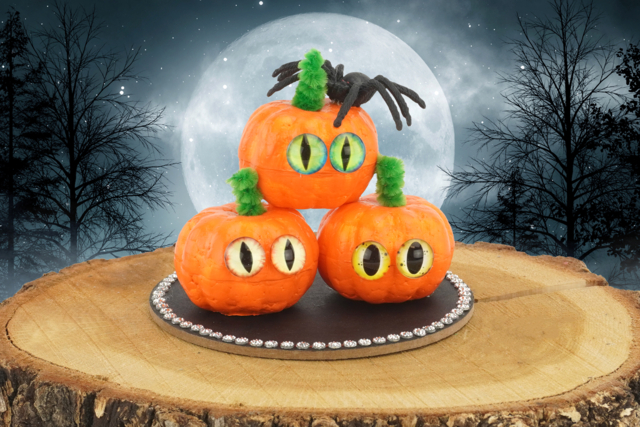 Mini citrouilles d'Halloween - Yeux mobiles - 10doigts.fr