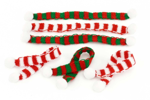 Mini Echarpes tricotées - Petites décorations de Noël - 10doigts.fr