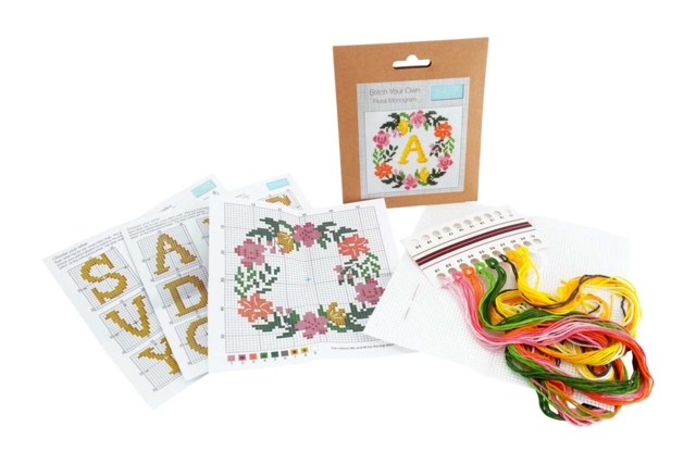 mini Kit points de croix : Monogramme personnalisé - Kits Mercerie - 10doigts.fr