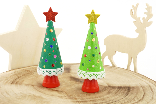 Mini-sapins de Noël - Formes à décorer - Polystyrène - 10doigts.fr