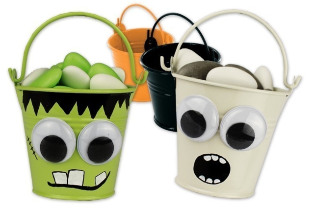 Mini seaux à bonbons pour Halloween - Supports en Métal - 10doigts.fr