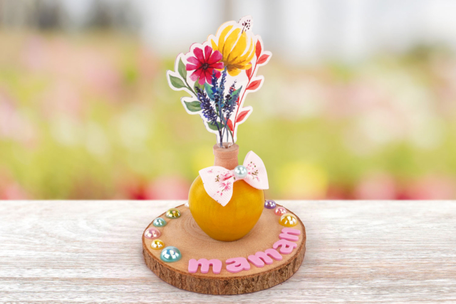 mini vase bouquet de fleurs fête des mères - Vases et soliflores à décorer - 10doigts.fr