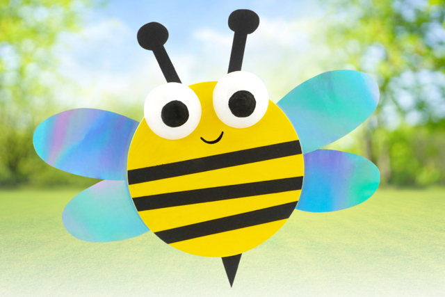 Mireille la petite abeille - Papier métallisé, pailleté - 10doigts.fr
