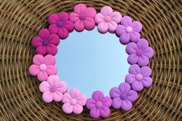 miroir rond pâte à modeler - Miroirs à décorer - 10doigts.fr